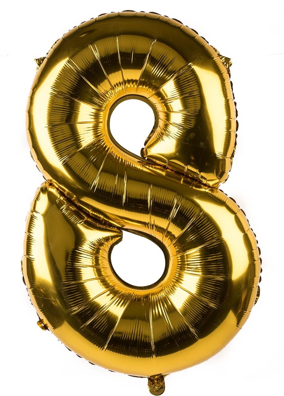 Balon urodzinowy CYFRA 8 złoty 85cm