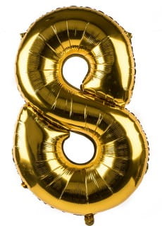 Balon urodzinowy CYFRA 8 zoty 85cm