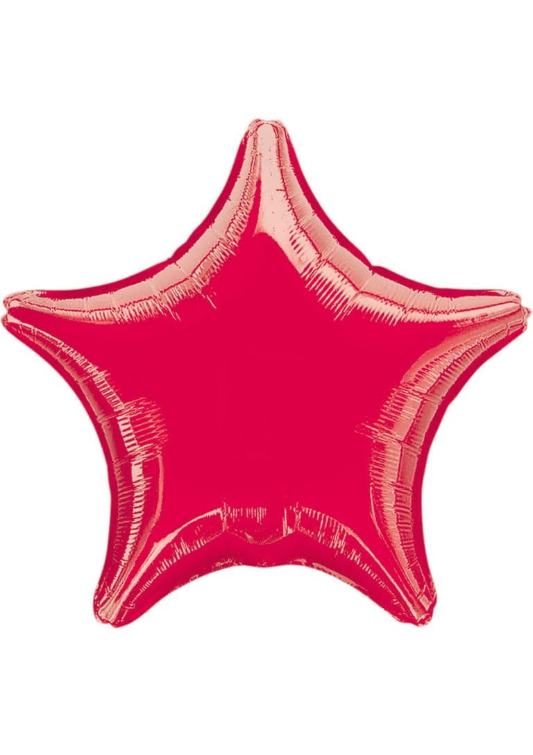 Balon foliowy GWIAZDA metaliczny czerwony 48cm
