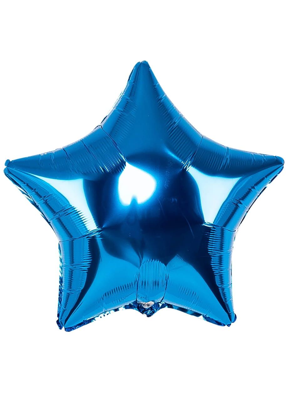 Balon foliowy GWIAZDA metaliczny niebieski 48cm