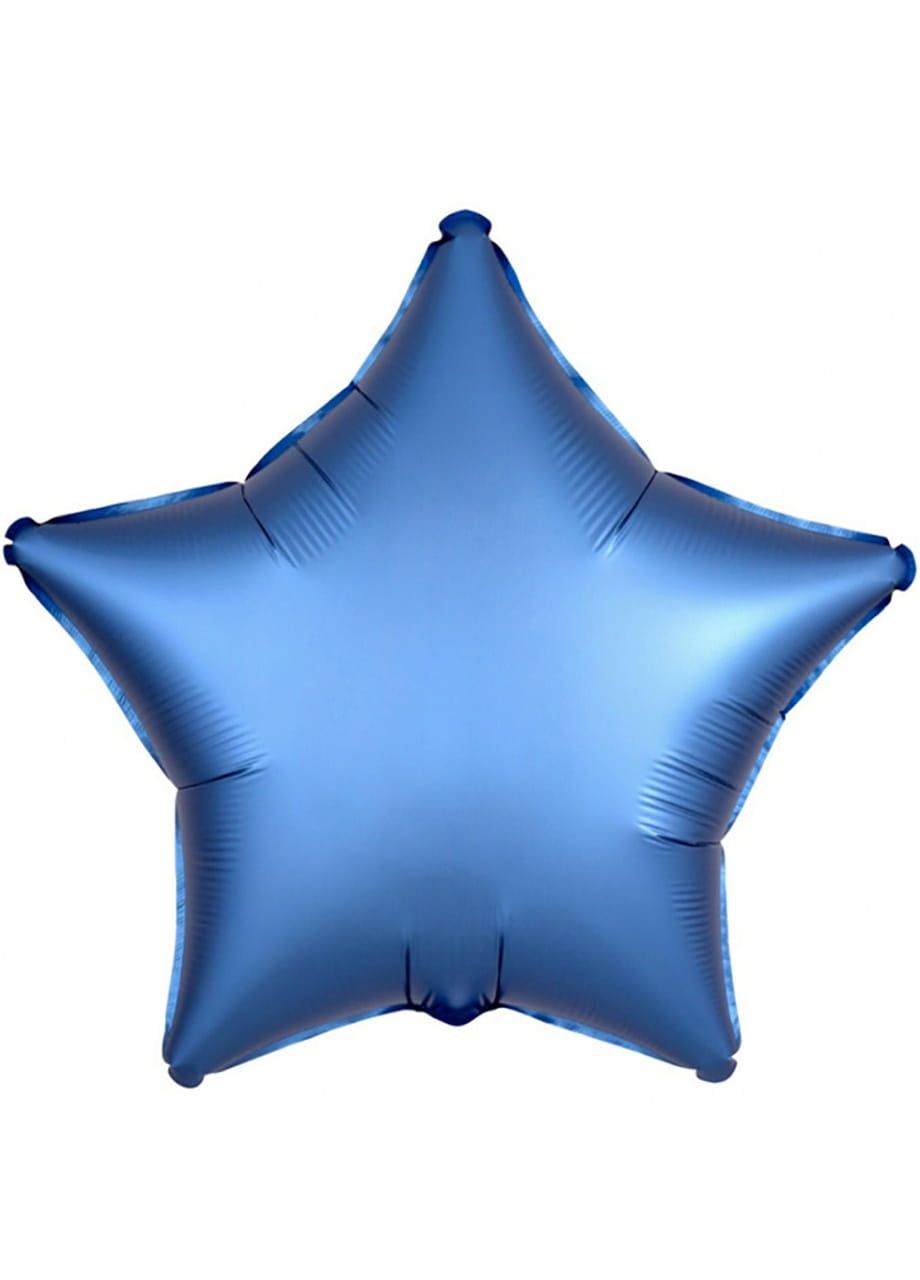 Balon foliowy GWIAZDA SATYNOWA niebieski 48cm