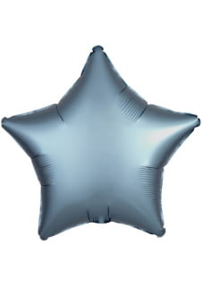 Balon foliowy GWIAZDA SATYNOWA stal niebieska 48cm