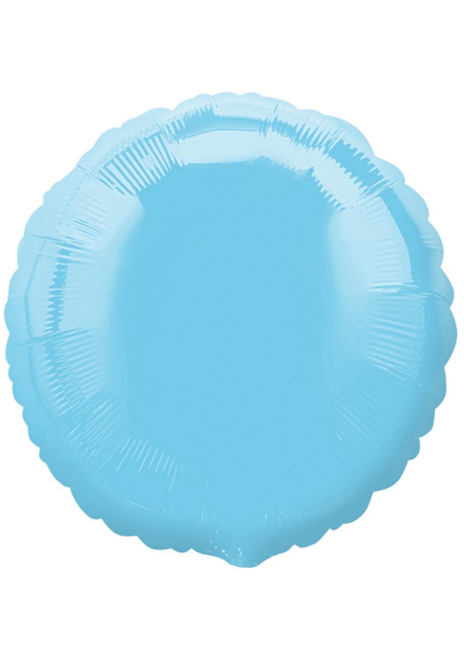 Balon foliowy KOŁO perłowy niebieski 43cm