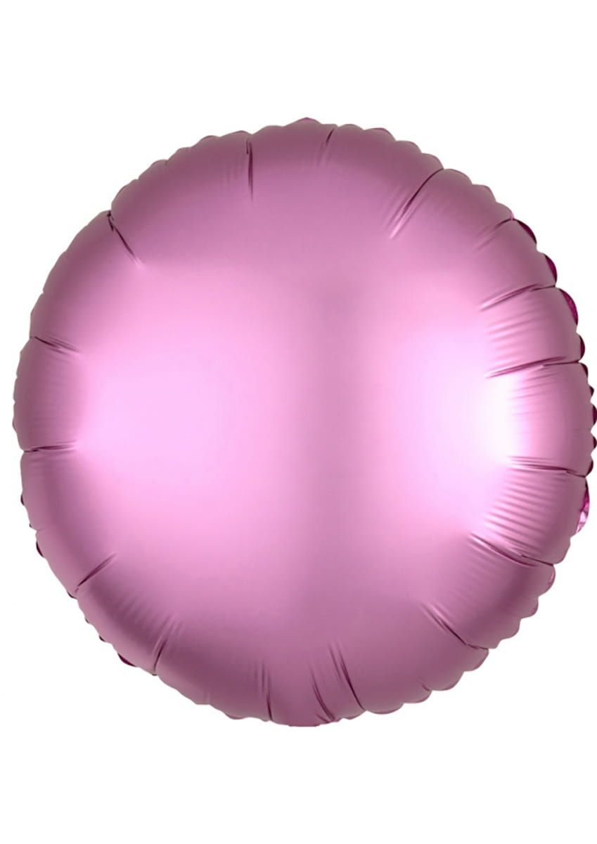 Balon foliowy KOŁO SATYNOWE różowy 43cm
