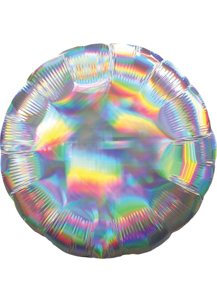 Balon foliowy KOŁO srebrny holograficzny 55cm