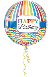 Balon foliowy KOLOROWE URODZINY kula