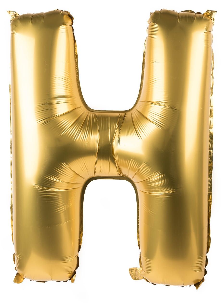 Foliowy balon litera H złoty 85cm