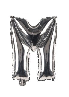 Balon foliowy na powietrze LITERKA M srebrny 40cm