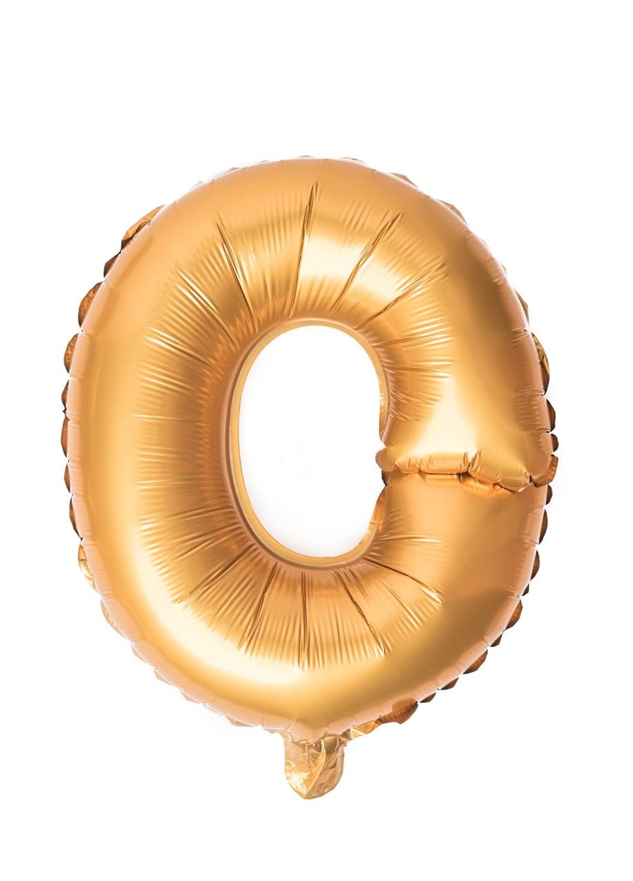 Balon foliowy na powietrze LITERKA O złoty 40cm