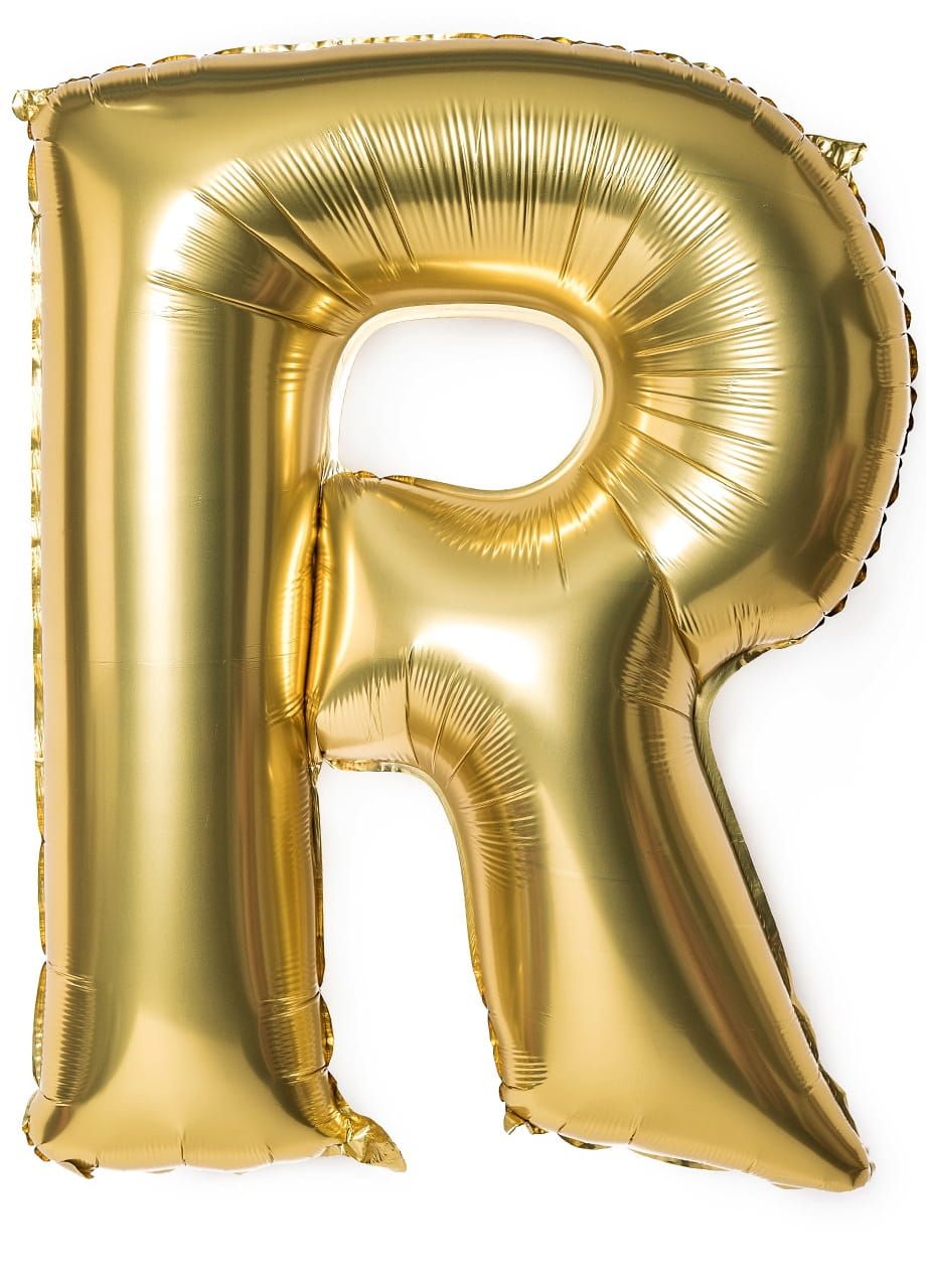 Foliowy balon litera R złoty 85cm