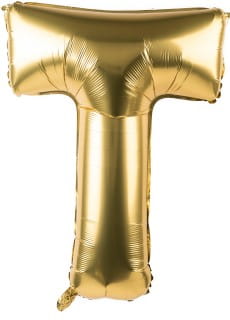Foliowy balon litera T zoty 85cm
