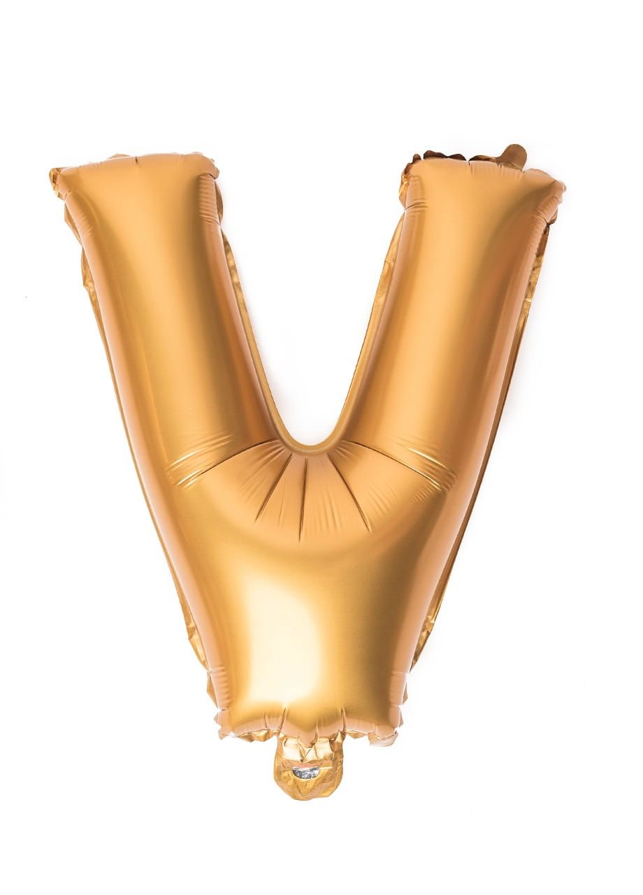 Balon foliowy na powietrze LITERKA V złoty 40cm