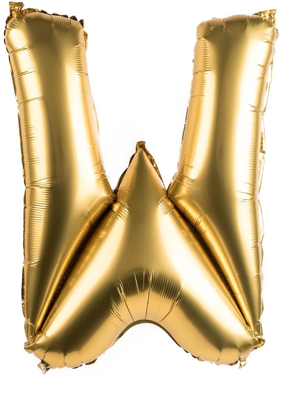 Foliowy balon litera W złoty 85cm