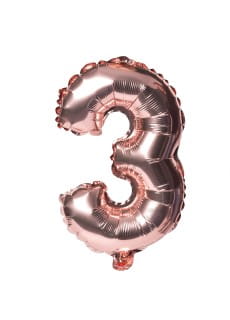 Balon foliowy na powietrze CYFRA 3 rose gold