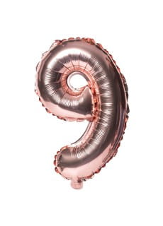 Balon foliowy na powietrze CYFRA 9 rose gold