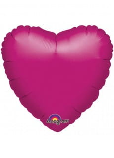 Balon foliowy SERCE metaliczny fuksja 43cm