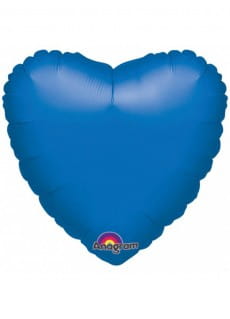 Balon foliowy SERCE metaliczny niebieski 43cm