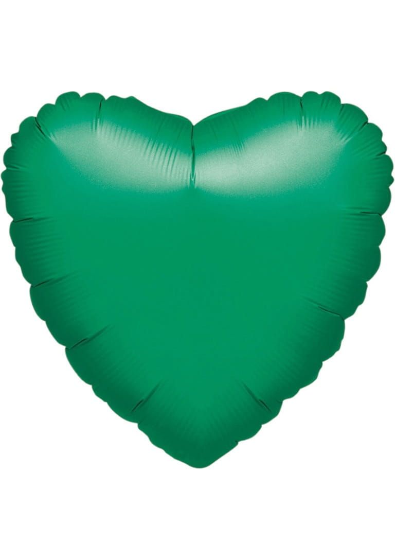 Balon foliowy SERCE metaliczny zielony 43cm