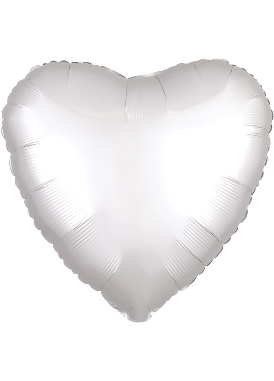 Balon foliowy SERCE SATYNOWE biały 43cm
