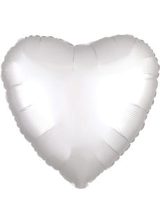 Balon foliowy SERCE SATYNOWE biay 43cm