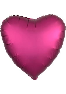 Balon foliowy SERCE SATYNOWE fuksja 43cm