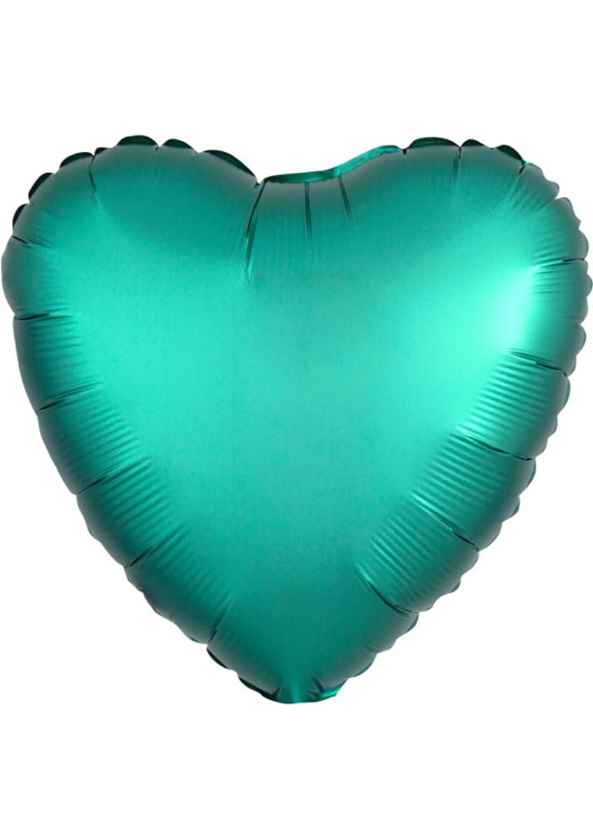 Balon foliowy SERCE SATYNOWE zielony 43cm