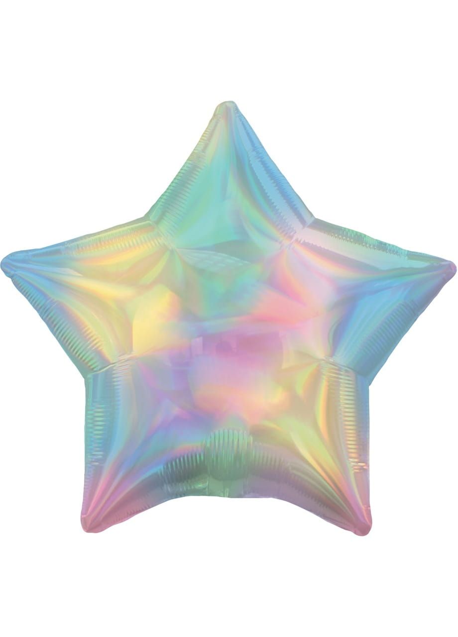 Balon GWIAZDA pastelowy holograficzny