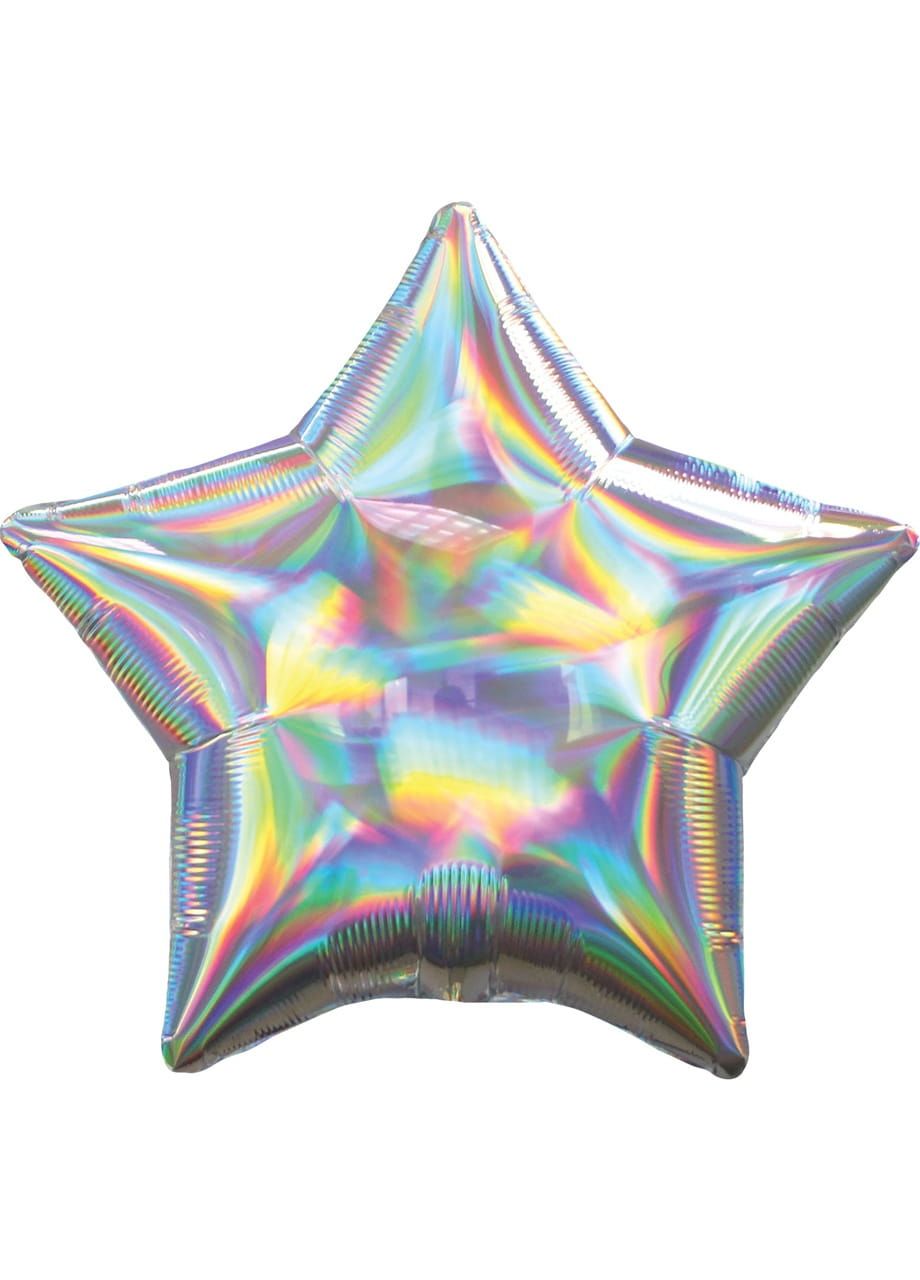 Balon GWIAZDA srebrny holograficzny