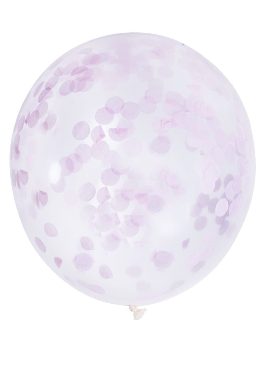 Balon z KONFETTI różowym gigant 50cm