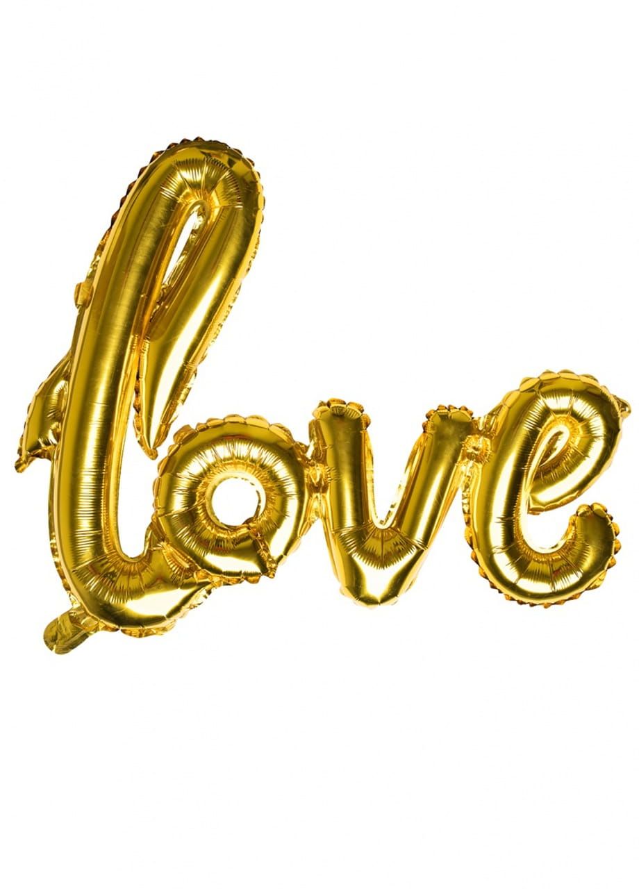 Balon na powietrze napis LOVE złoty