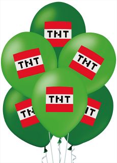 Balony zielone TNT piksele (12szt.)