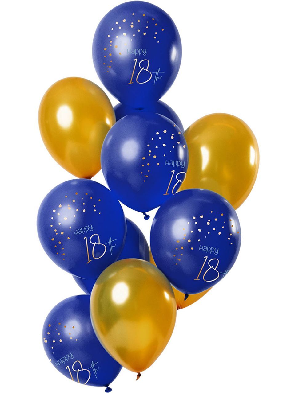 Balony z nadrukiem 18 URODZINY ELEGANT BLUE (12szt.)