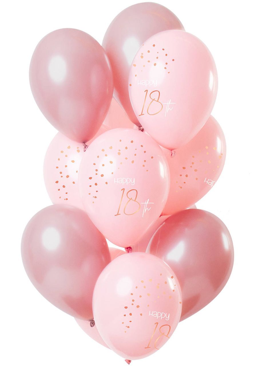Balony na 18 urodziny zestaw ELEGANT BLUSH (12szt.)