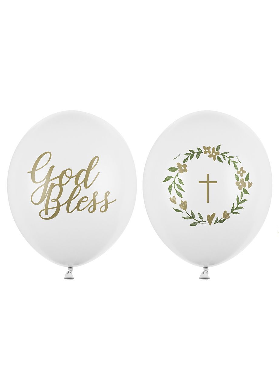 Balony na komunię GOD BLESS 30cm (50szt.)