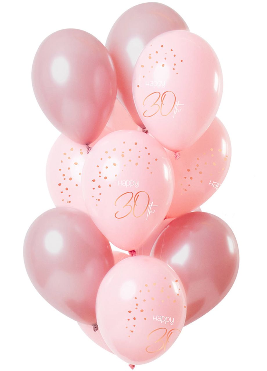 Balony na 30 URODZINY Elegant Blush (12szt.)