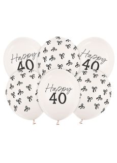 Balony na 40 urodziny KOKARDY Happy 40 (6 szt.)