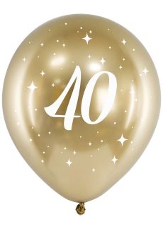 Balony 40 URODZINY chromowane 30 cm (6szt.)