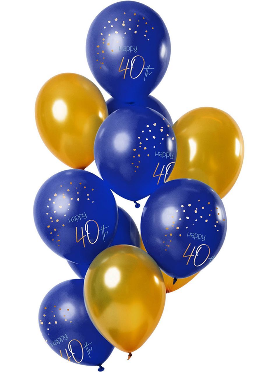 Balony na 40 urodziny ELEGANT BLUE (12szt.)