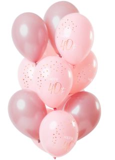 Balony 40 lat ELEGANT BLUSH (12szt.)