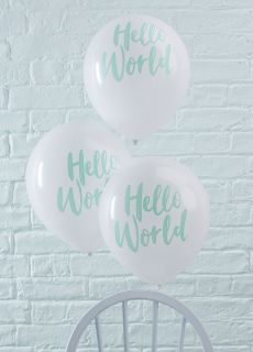 Balony baby shower HELLO WORLD 30cm