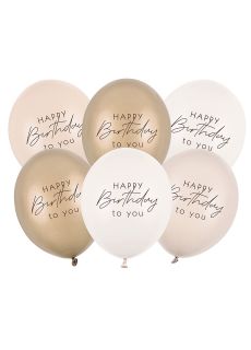 Balony HAPPY BIRTHDAY beowe 6 szt. dekoracje urodzinowe balony na urodziny dekoracje na urodziny
