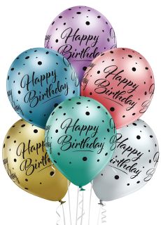 Balony metaliczne HAPPY BIRTHDAY (6szt.)