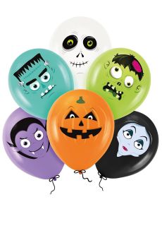 Balony na Halloween MONSTERS lateksowe 6szt.