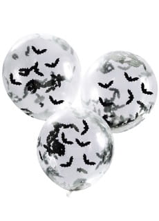 Balony na Halloween LET'S GET BATTY balony z konfetti (5szt.)