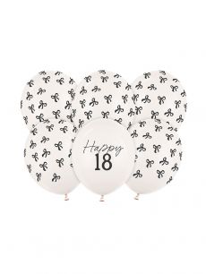 Balony na 18 urodziny KOKARDY Happy 18 (6 szt.) balony na 18 dekoracje na 18 urodziny ozdoby na 18