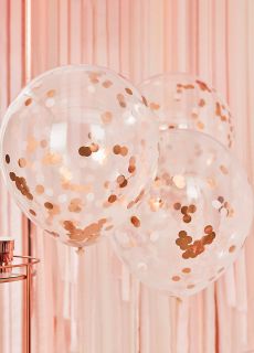 Balony z konfetti ROSE GOLD 55cm (3szt.)