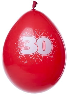 Balony 30 URODZINY (8szt.)