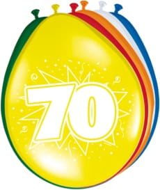 Balony 70 URODZINY (8szt.)