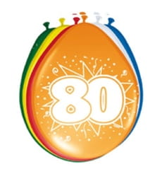 Balony 80 URODZINY (8szt.)