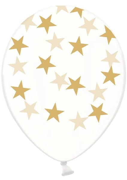 Balony w złote gwiazdki 30cm (6szt.)